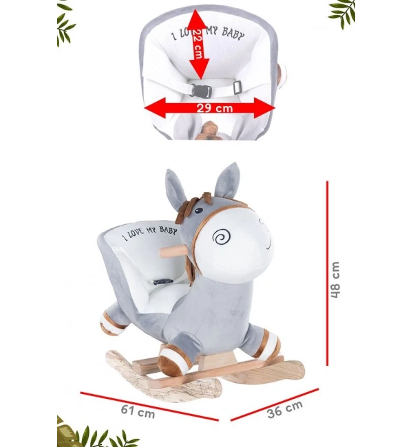 Ahşap Ayaklı Peluş Oyuncak Sallanan Eşek