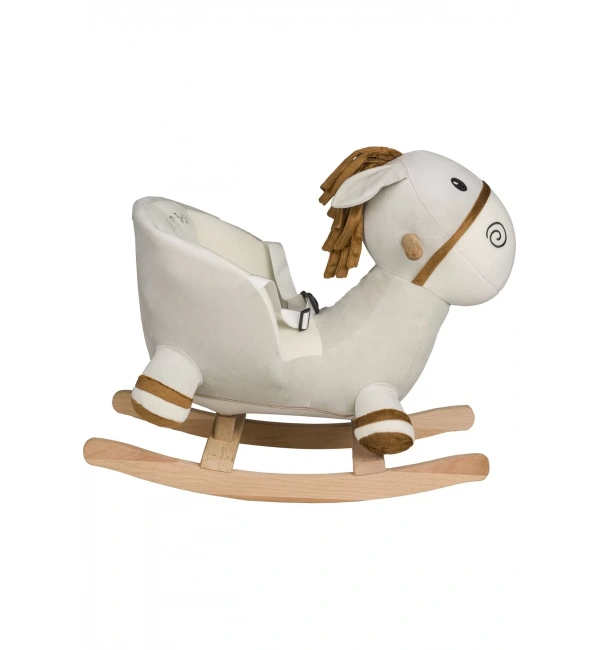 Ahşap Ayaklı Peluş Oyuncak Sallanan Eşek | Krem