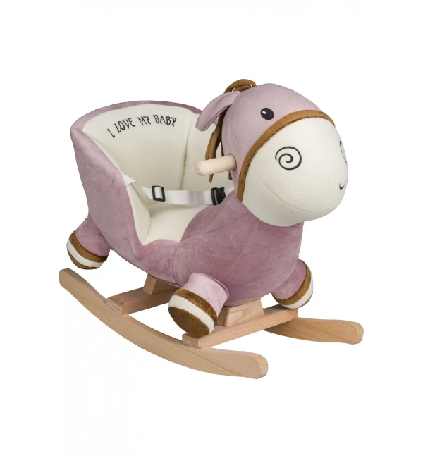 Ahşap Ayaklı Peluş Oyuncak Sallanan Eşek | Pudra