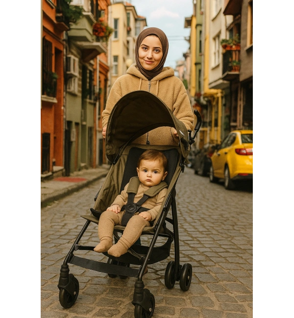 Babyklas Miccho Pratik Katlanabilir Baston Bebek Arabası | Haki
