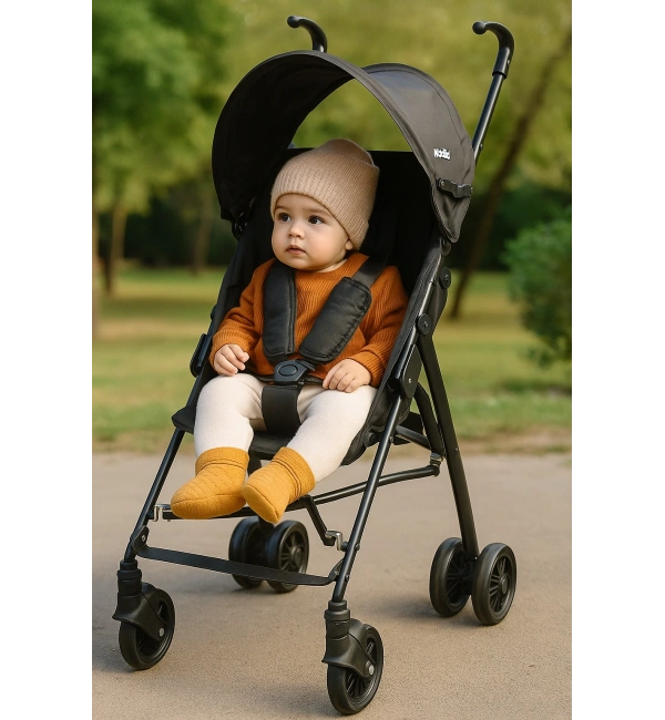 Babyklas Miccho Pratik Katlanabilir Baston Bebek Arabası | Siyah