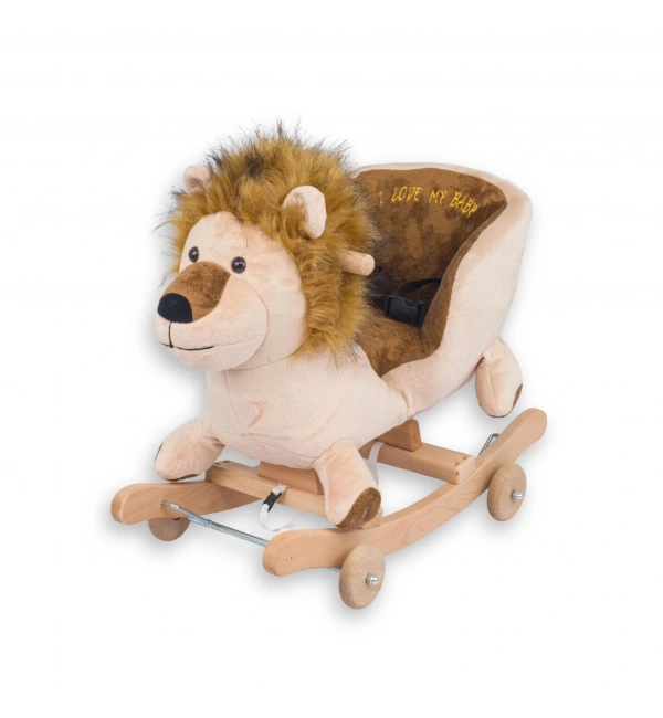 Babyklas Tekerlekli ve Sallanan Peluş Aslan Oyuncak