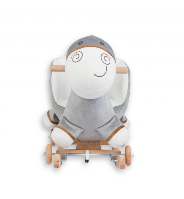 Babyklas Tekerlekli ve Sallanan Peluş Eşek Oyuncak | Gri