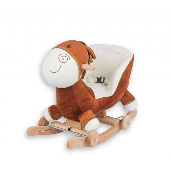 Babyklas Tekerlekli ve Sallanan Peluş Eşek Oyuncak | Kahve