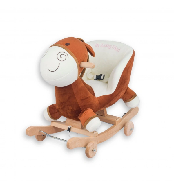 Babyklas Tekerlekli ve Sallanan Peluş Eşek Oyuncak | Kahve