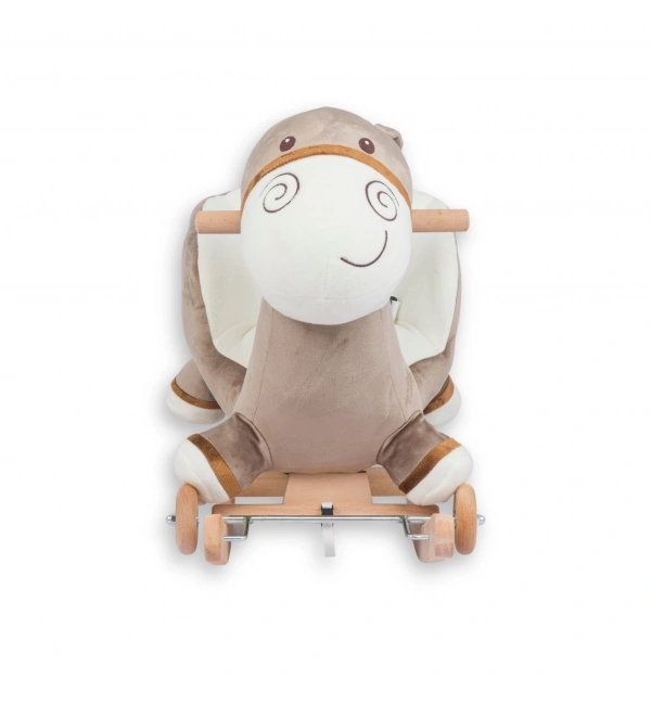 Babyklas Tekerlekli ve Sallanan Peluş Eşek Oyuncak | Krem