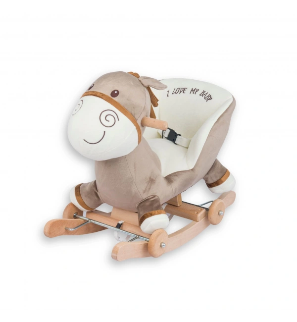 Babyklas Tekerlekli ve Sallanan Peluş Eşek Oyuncak | Krem