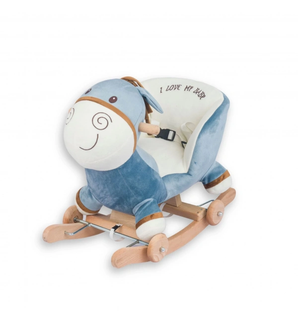 Babyklas Tekerlekli ve Sallanan Peluş Eşek Oyuncak | Mavi