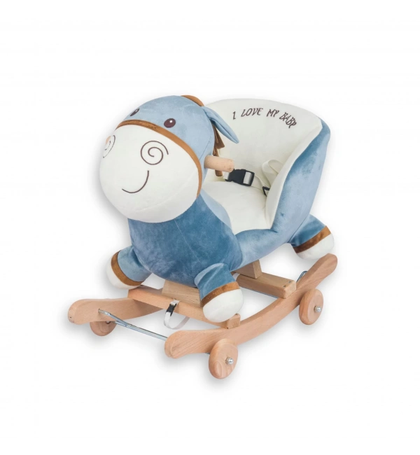 Babyklas Tekerlekli ve Sallanan Peluş Eşek Oyuncak | Mavi
