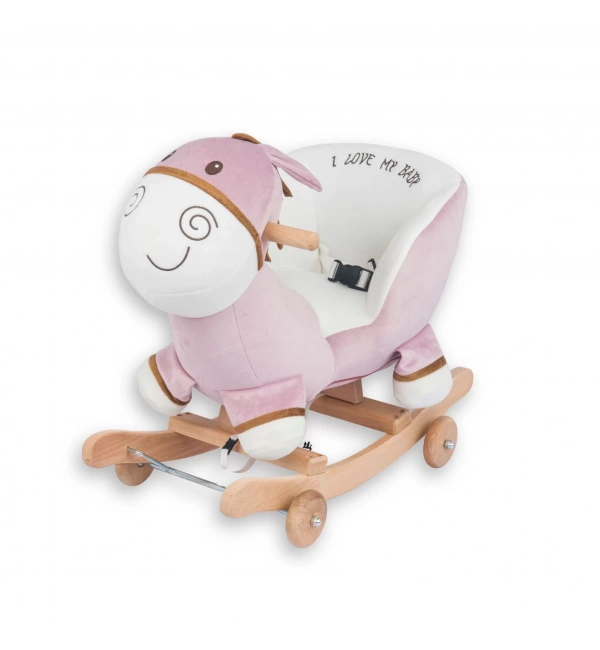 Babyklas Tekerlekli ve Sallanan Peluş Eşek Oyuncak | Pembe