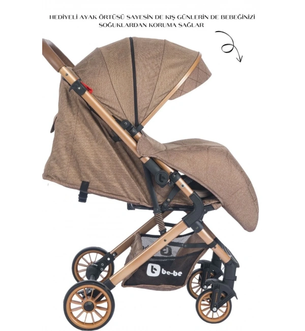 Be-Be Alpine Çift Yönlü Kabin Boy Bebek Arabası | Kahve