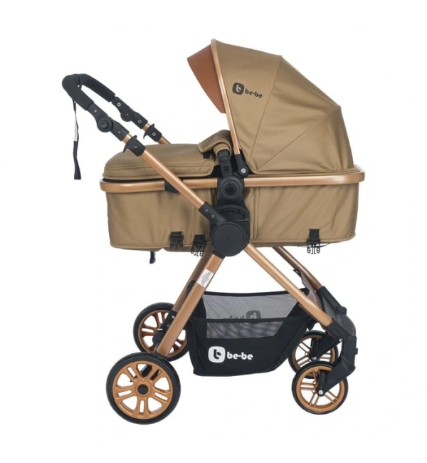 Be-Be Elegant Lux Travel Çift Yön Tam Yatış Pozisyonlu Pratik Katlanır Pusetli Bebek Arabası - Kahve