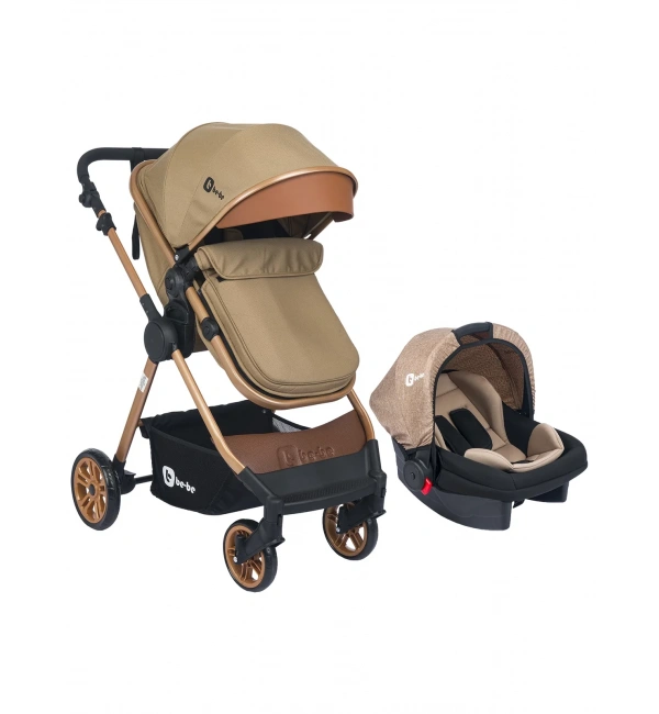 Be-Be Elegant Lux Travel Çift Yön Tam Yatış Pozisyonlu Pratik Katlanır Pusetli Bebek Arabası - Kahve