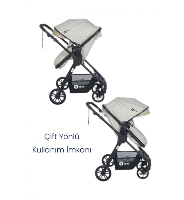 Be-Be Elegant Lux Travel Çift Yön Tam Yatış Pozisyonlu Pratik Katlanır Pusetli Bebek Arabası