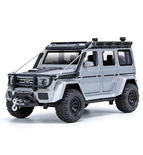 Çek Bırak Işıklı ve Sesli Off-Road Jeep Oyuncak Araba – 1:32 Ölçek, Kapılar Açılır | Gri