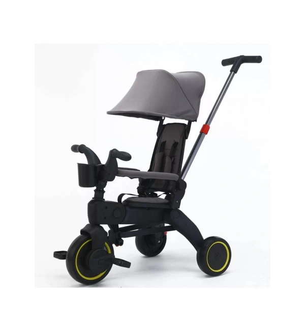 Ebeveyn Kontrollü 3 Tekerlekli Katlanabilir Bisiklet | Gri