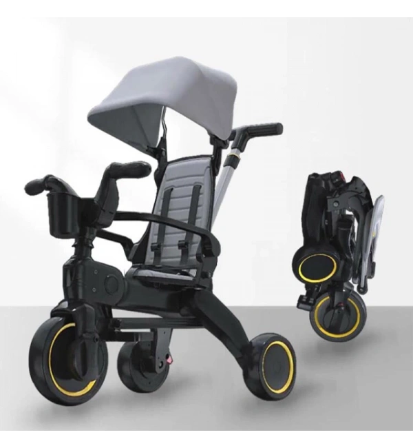 Ebeveyn Kontrollü 3 Tekerlekli Katlanabilir Bisiklet | Gri