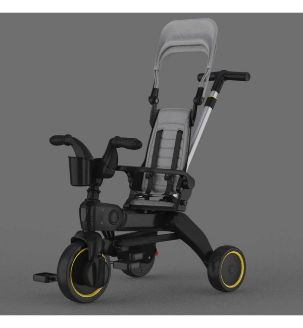 Ebeveyn Kontrollü 3 Tekerlekli Katlanabilir Bisiklet | Gri