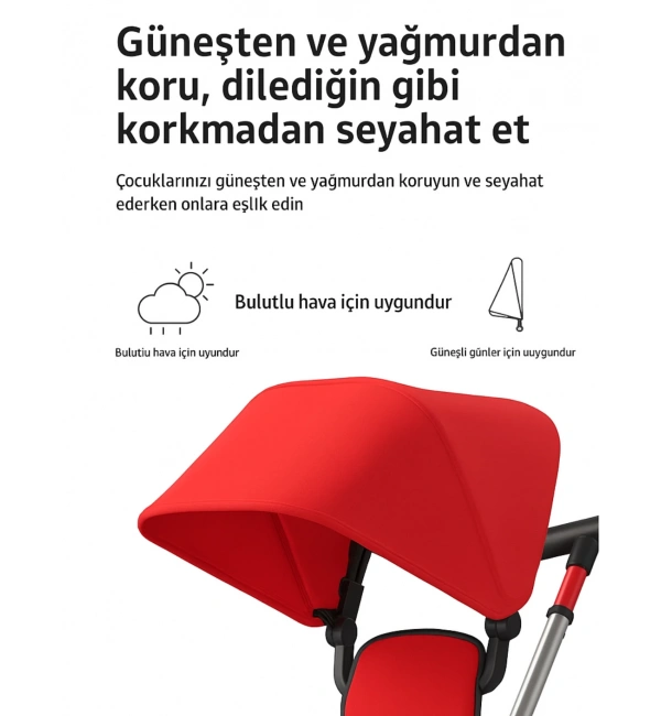 Ebeveyn Kontrollü 3 Tekerlekli Katlanabilir Bisiklet | Yeşil