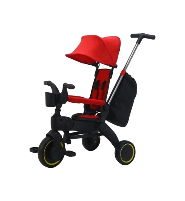 Ebeveyn Kontrollü 3 Tekerlekli Katlanabilir Bisiklet | Kırmızı