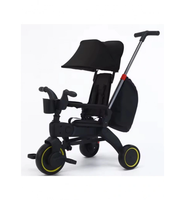 Ebeveyn Kontrollü 3 Tekerlekli Katlanabilir Bisiklet | Siyah