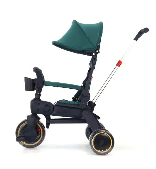 Ebeveyn Kontrollü 3 Tekerlekli Katlanabilir Bisiklet | Yeşil