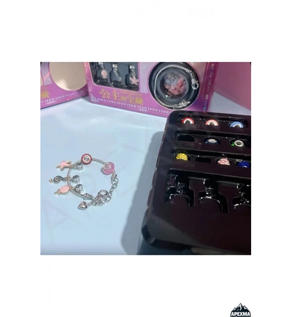Gepettoys Kız Çocukları İçin Charmlı Bileklik Takı Tasarım Seti