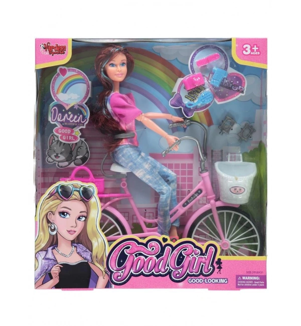 Kutulu 29cm Aksesuarlı Bisikletli Bebek WG-66760