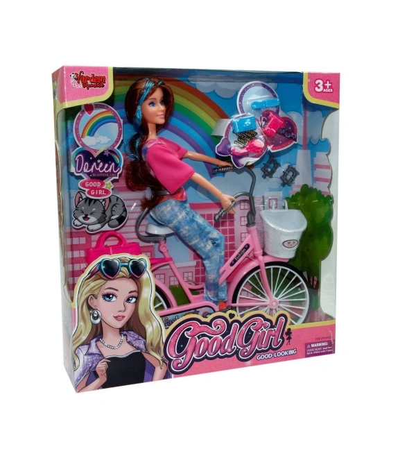 Kutulu 29cm Aksesuarlı Bisikletli Bebek WG-66760