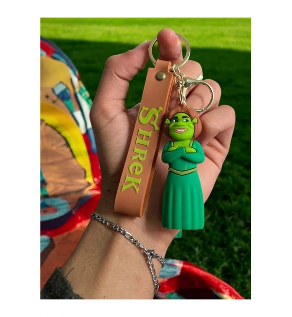 Shrek ve Prenses Fiona 2li 3D Anahtarlık Seti – Silikonlu Büyük Boy Çanta Süsü