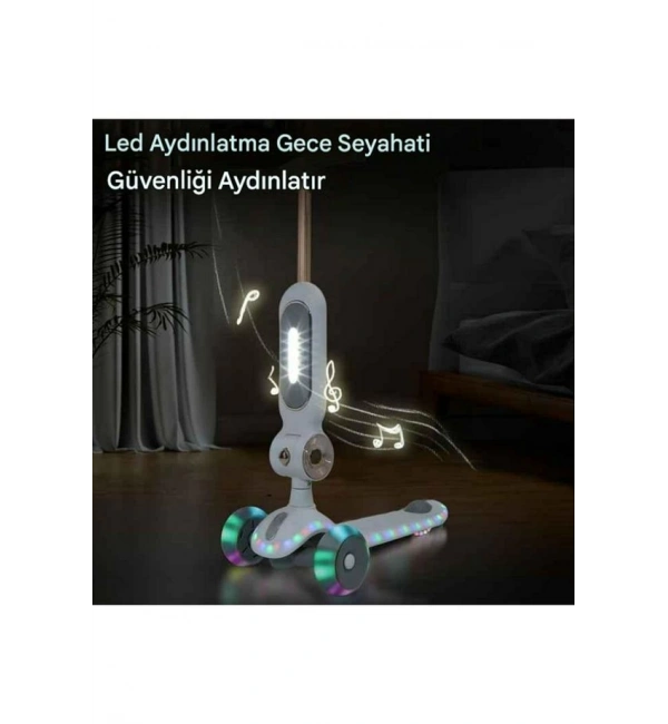 Toys Led Sesli ve Işıklı Tekerlekli Yükseklik Ayarlı Oturaklı Çocuk Scooter