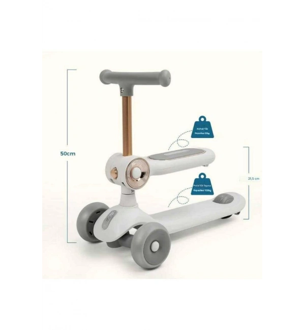 Toys Led Sesli ve Işıklı Tekerlekli Yükseklik Ayarlı Oturaklı Çocuk Scooter