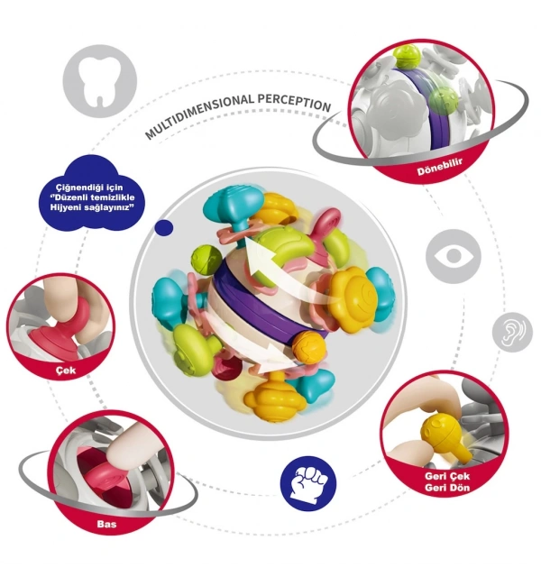 Vardem 6 in 1 Diş Kaşıyıcılı Bebek Topu