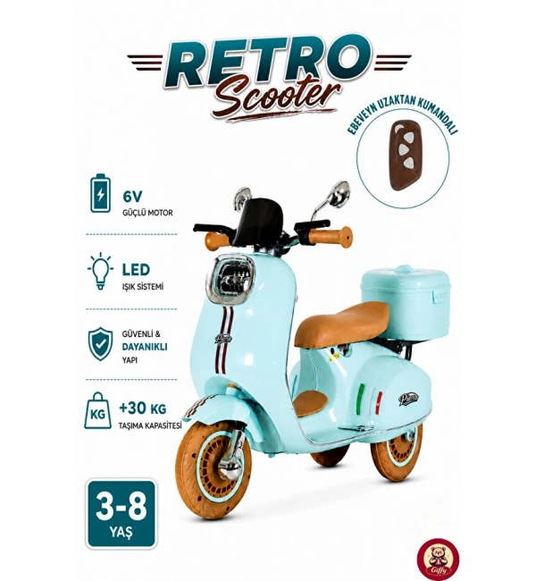Vespera Pierro Akülü 6v Motor | Mavi