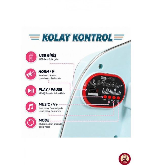 Vespera Pierro Akülü 6v Motor | Mavi