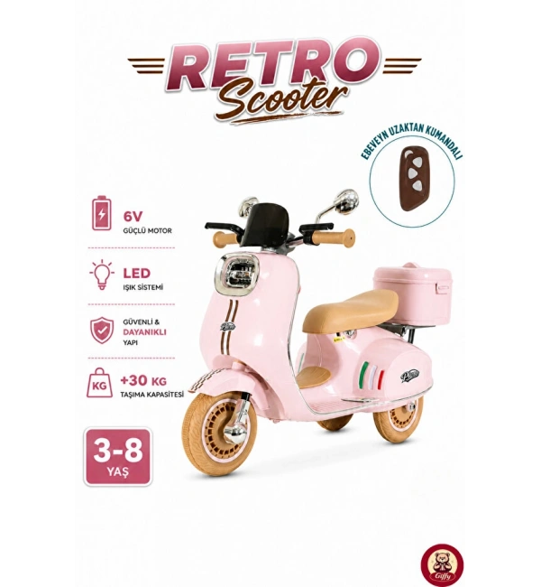 Vespera Pierro Akülü 6v Motor | Pembe