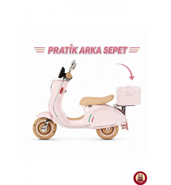 Vespera Pierro Akülü 6v Motor | Pembe