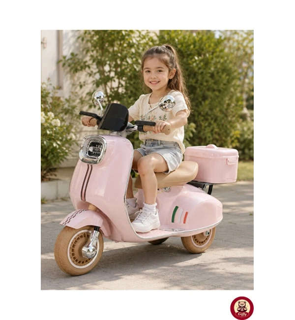 Vespera Pierro Akülü 6v Motor | Pembe