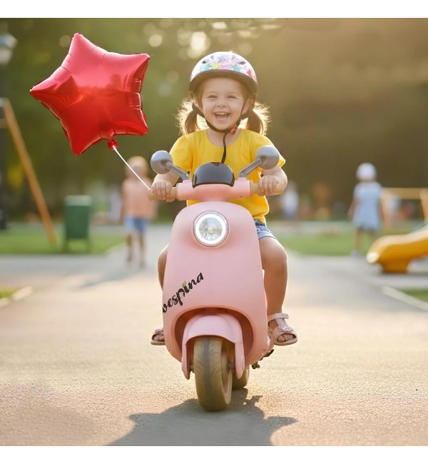 Wespina 3 Tekerlekli Kumandalı Akülü Motor 6V | Pembe