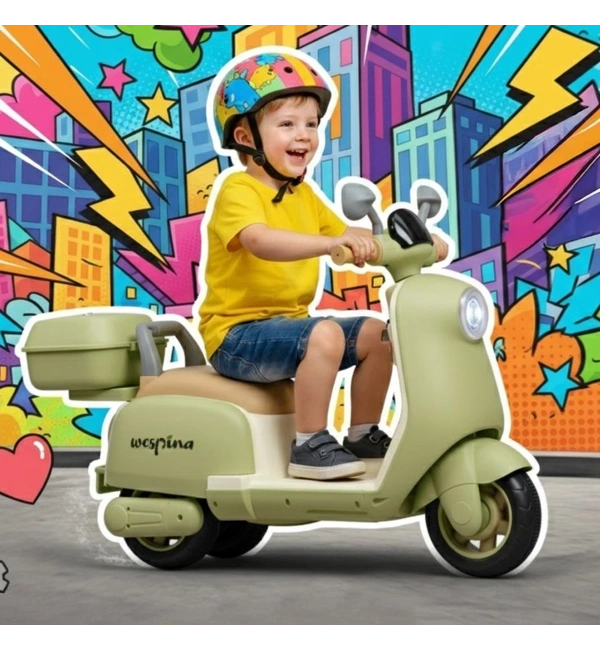 Wespina 3 Tekerlekli Kumandalı Akülü Motor 6V | Yeşil