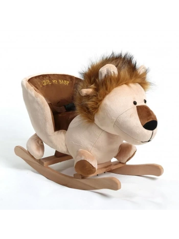 Ahşap Ayaklı Peluş Oyuncak Sallanan Aslan