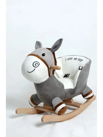 Ahşap Ayaklı Peluş Oyuncak Sallanan Eşek
