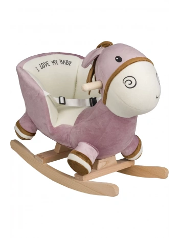 Ahşap Ayaklı Peluş Oyuncak Sallanan Eşek | Pudra