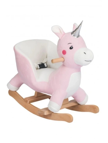 Ahşap Ayaklı Peluş Oyuncak Sallanan Unicorn