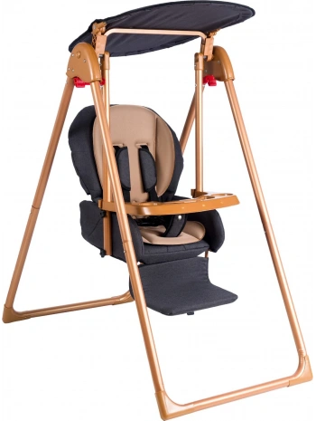 Babyklas Gold Mama Sandalyeli Bebek Salıncağı | Çok Fonksiyonlu Çocuk Salıncağı | Antrasit