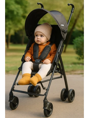 Babyklas Miccho Pratik Katlanabilir Baston Bebek Arabası | Siyah