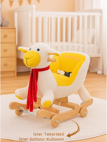 Babyklas Tekerlekli ve Sallanan Peluş Kuzu Oyuncak