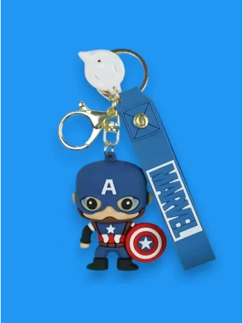 Kaptan Amerika Marvel 3D Anahtarlık Silikonlu Büyük Boy Çanta Süsü