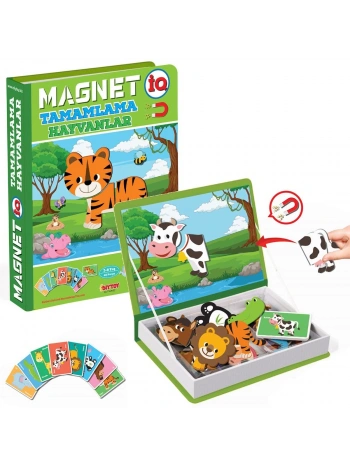 Magnet IQ Hayvan Tamamlama Manyetik Oyun – 3-8 Yaş, 40 Parça Eğitici Puzzle Seti