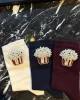 Popcorn İşlemeli Cotton Çorap